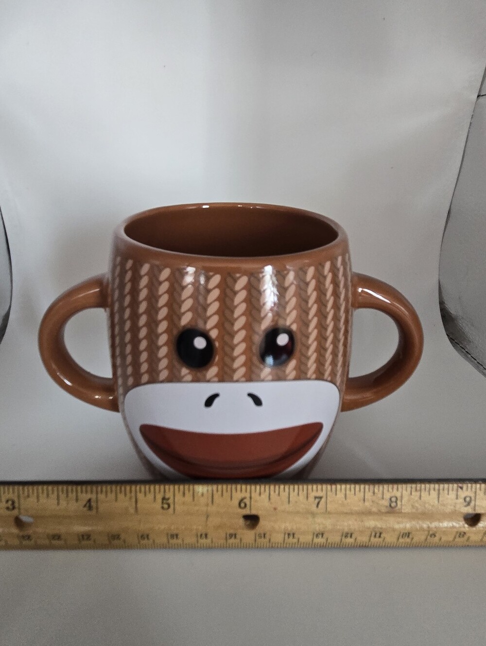 Galerie Novelty Sock Monkey Double Handle Coffee Mug Multicolor - Picture 2 of 9